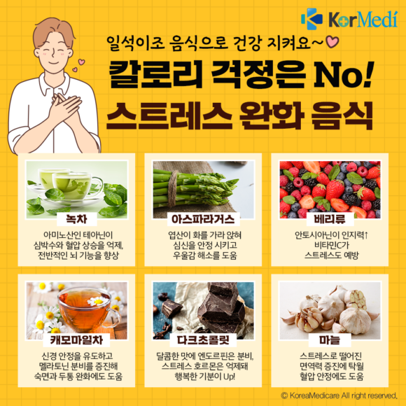 [헬스픽] 칼로리 걱정 NO! 스트레스 완화시키는 음식 6