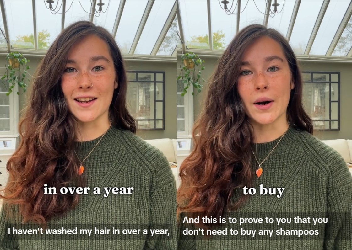 “I haven’t washed my hair in over a year?”…I’ve never shampooed my hair, so it’s rich and thick. What’s the secret?